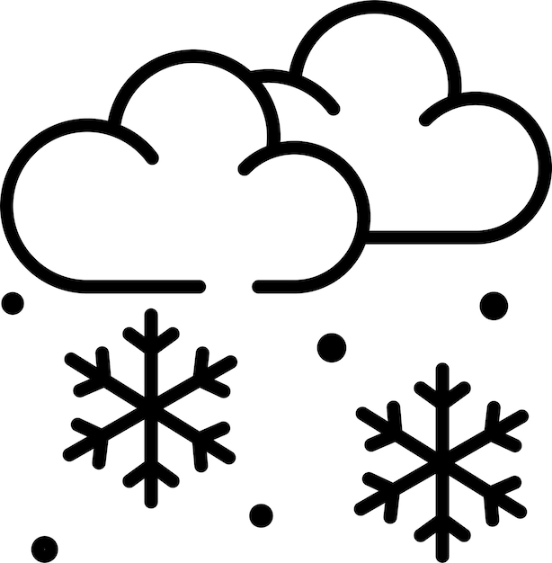Ilustración vectorial del contorno de las nubes sólidas