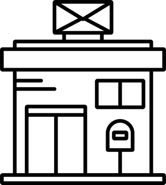 Ilustración vectorial del contorno de la oficina de correos