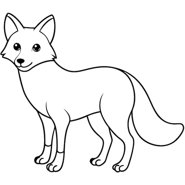 Ilustración vectorial del contorno de la página de colorear Fox