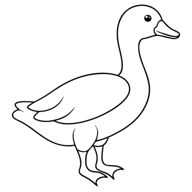 Ilustración vectorial del contorno de la página de colorear del ganso