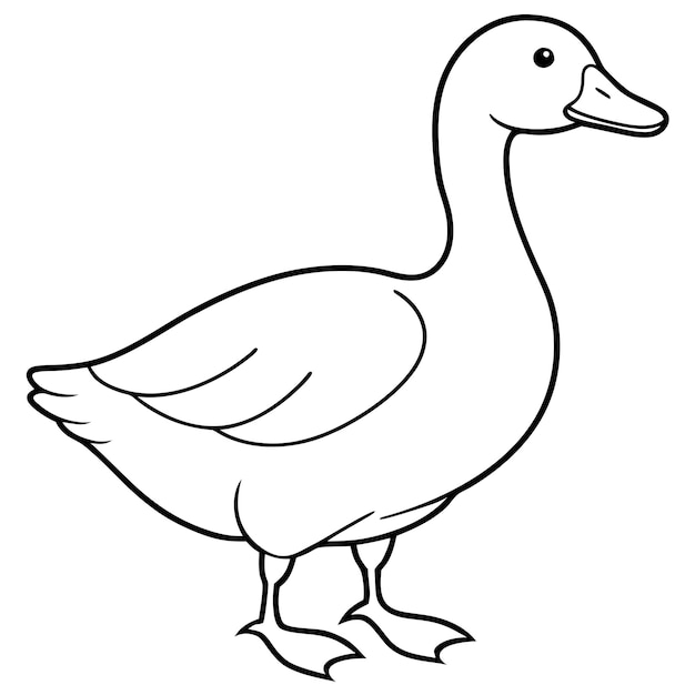 Ilustración vectorial del contorno de la página de colorear del ganso