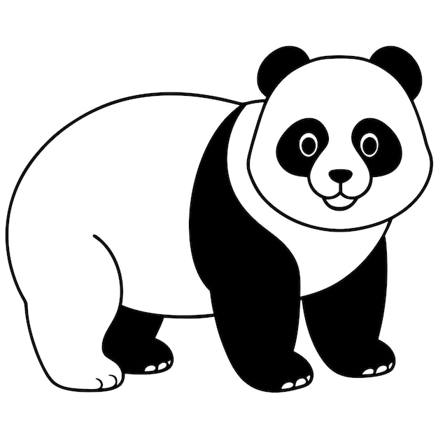 Ilustración vectorial del contorno de la página de colorear del panda gigante