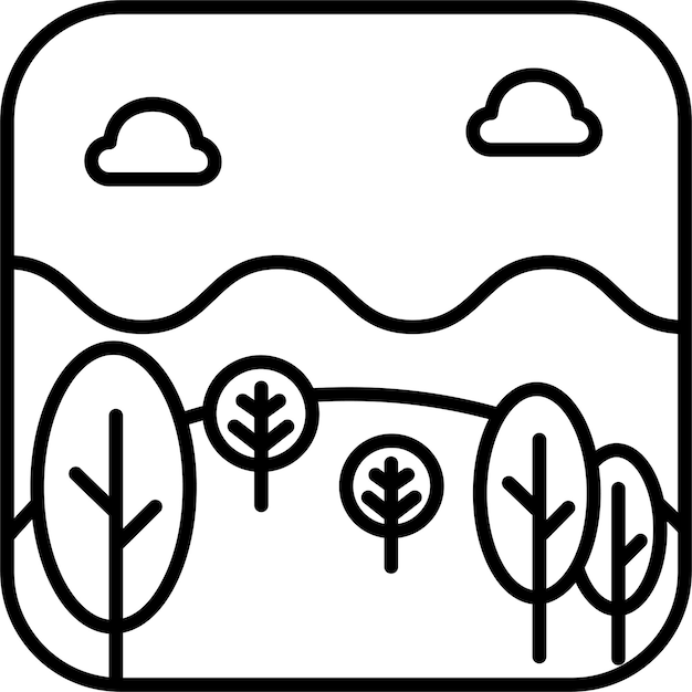 Ilustración vectorial del contorno del paisaje
