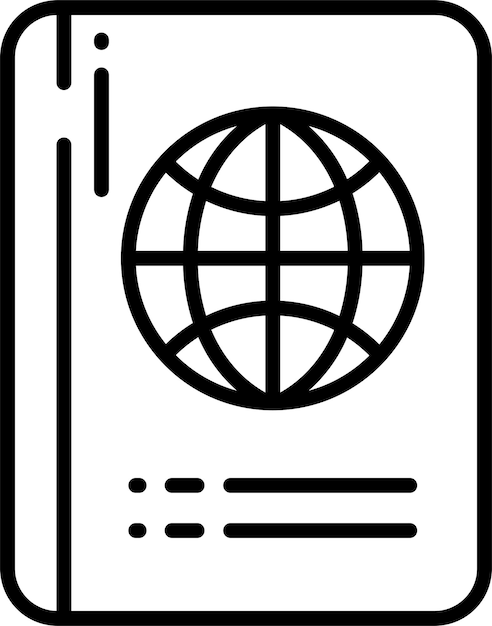 Ilustración vectorial del contorno del pasaporte