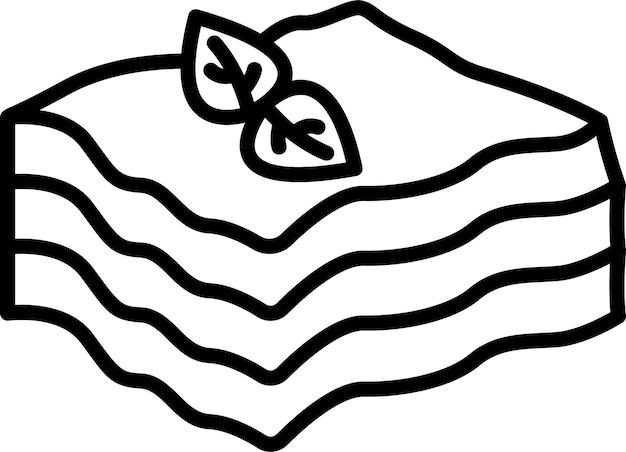 Ilustración vectorial del contorno de la pasta de lasagna