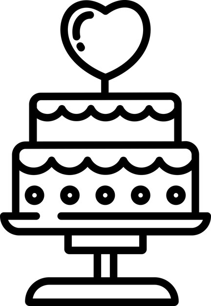 Ilustración vectorial del contorno del pastel
