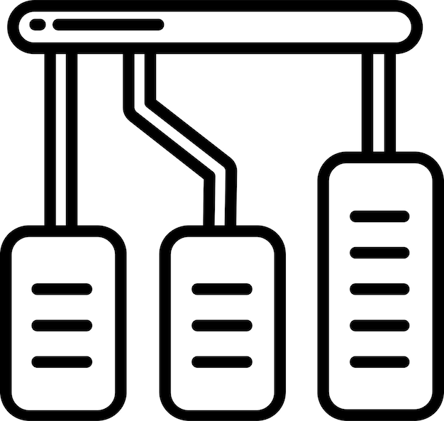 Ilustración vectorial del contorno del pedal sólido del automóvil