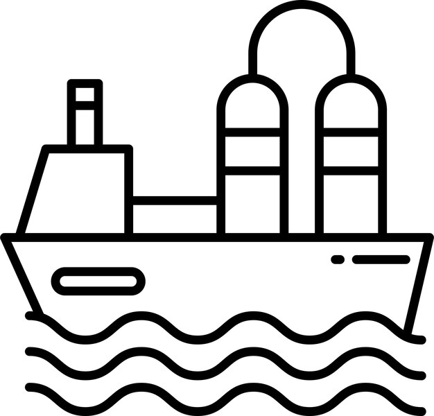 Ilustración vectorial del contorno de los petroleros sólidos