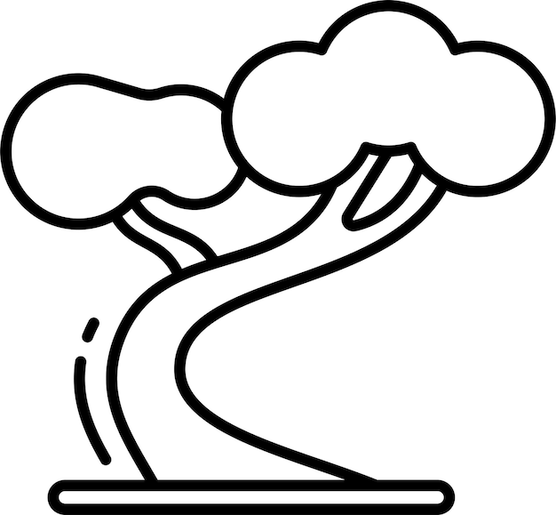Ilustración vectorial del contorno del pino