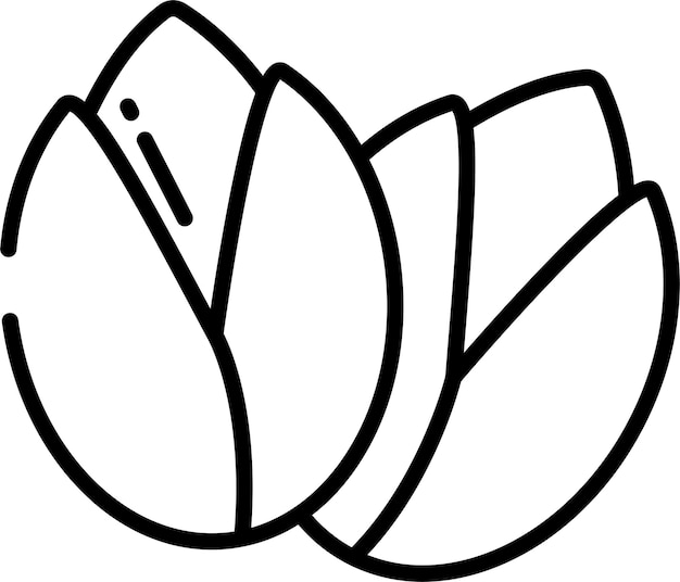 Ilustración vectorial del contorno del pistacho sólido