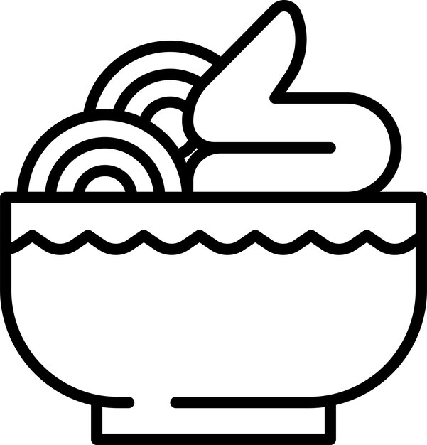 Ilustración vectorial del contorno del pollo Mie