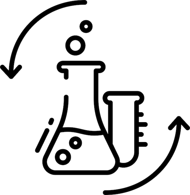 Ilustración vectorial del contorno de pruebas químicas sólidas