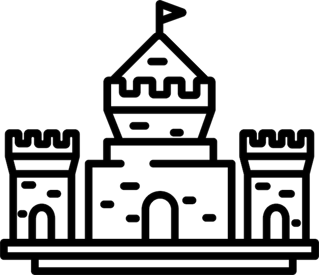 Ilustración vectorial del contorno de la puerta del castillo