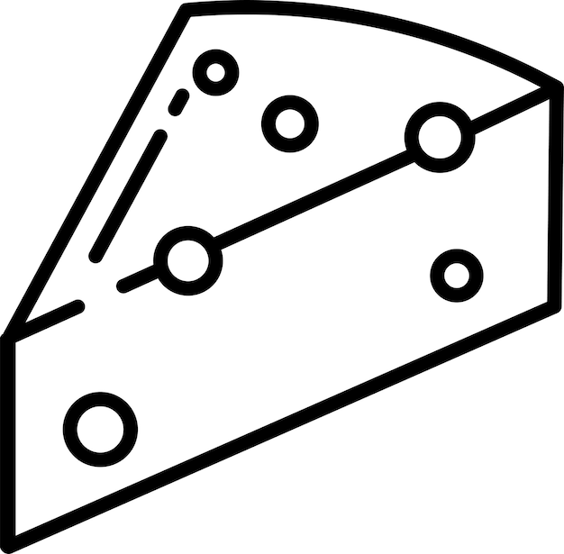 Ilustración vectorial del contorno del queso sólido