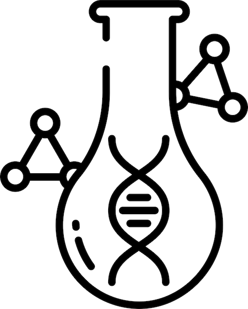 Ilustración vectorial del contorno de la química orgánica sólida
