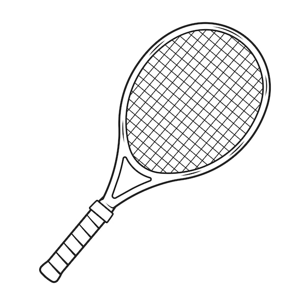 Ilustración vectorial del contorno de la raqueta de tenis