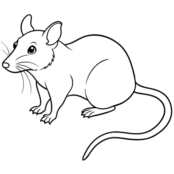 Vector ilustración vectorial del contorno de la rata