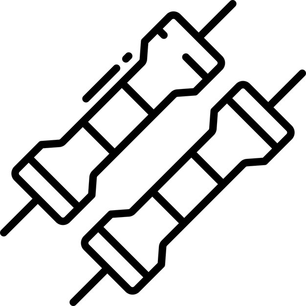 Ilustración vectorial del contorno de resistores sólidos