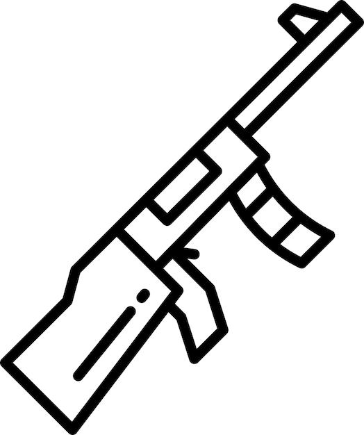 Ilustración vectorial del contorno del rifle