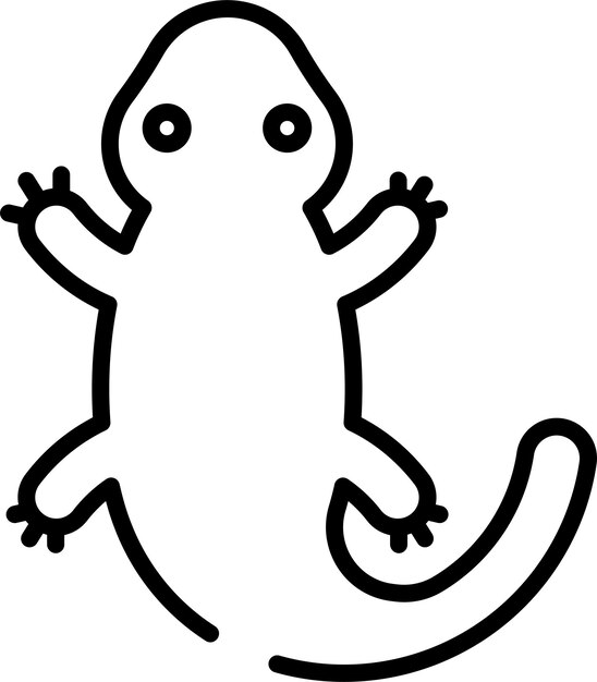 Ilustración vectorial del contorno de la salamandra