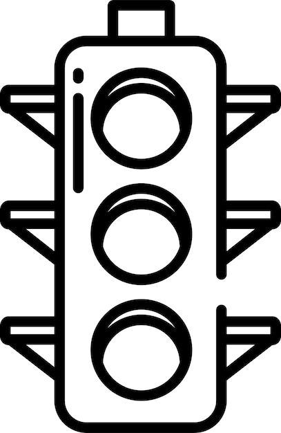 Ilustración vectorial del contorno del semáforo