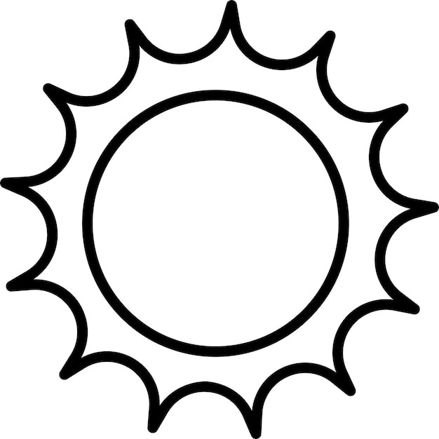 Ilustración vectorial del contorno del sol