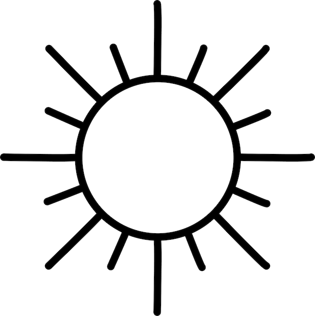 Ilustración vectorial del contorno del sol