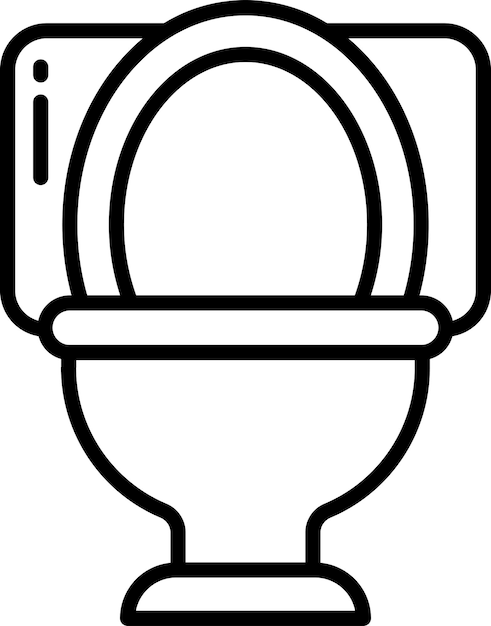 Ilustración vectorial del contorno sólido de los baños