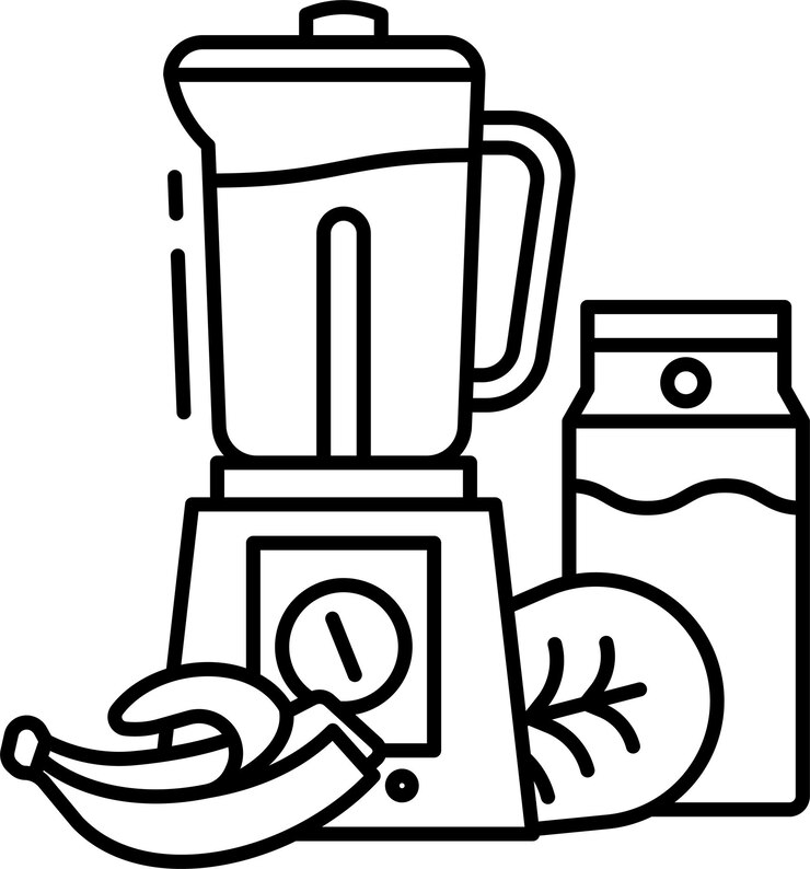 Vector ilustración vectorial del contorno sólido de los batidos para bebés