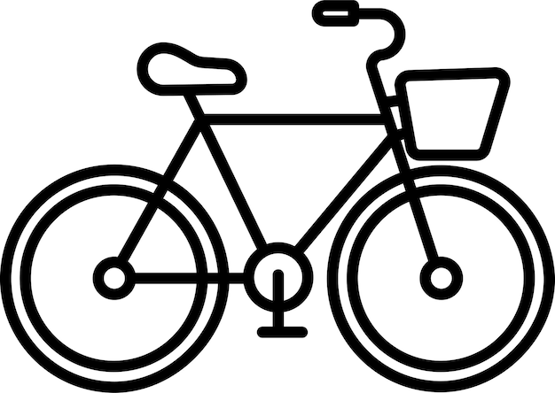 Ilustración vectorial del contorno sólido de las bicicletas