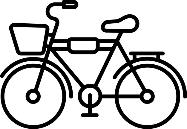 Ilustración vectorial del contorno sólido de las bicicletas