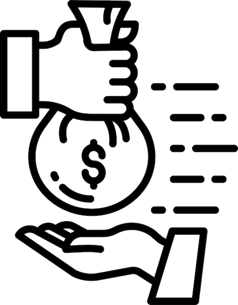 Ilustración vectorial del contorno sólido de la bolsa de financiación