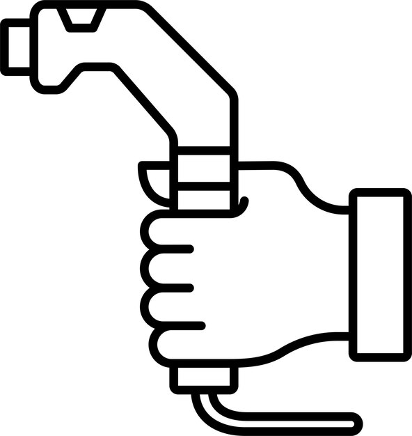 Ilustración vectorial del contorno sólido del cargador EV