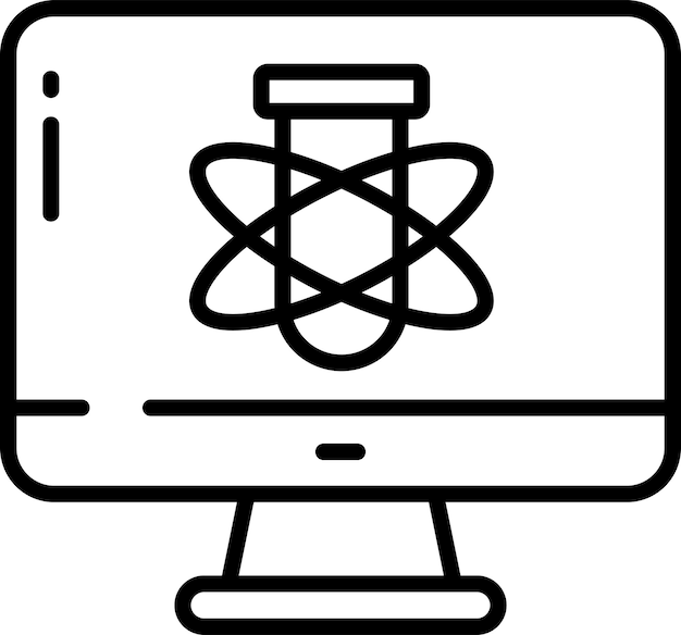 Ilustración vectorial de contorno sólido por computadora