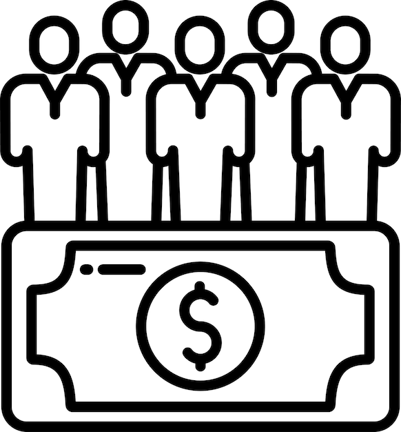 Ilustración vectorial del contorno sólido de la comunidad de riqueza