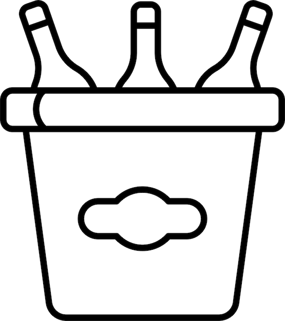 Ilustración vectorial del contorno sólido de los cubos de cerveza