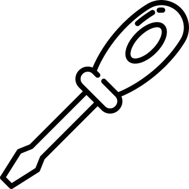 Ilustración vectorial del contorno sólido de los destornilladores