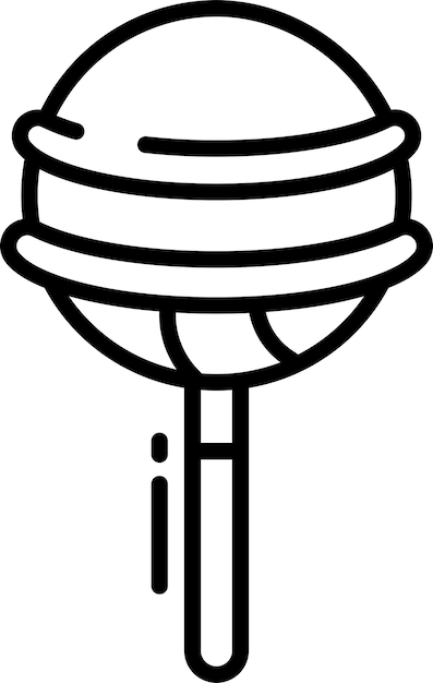 Ilustración vectorial de contorno sólido de dulces de piruleta