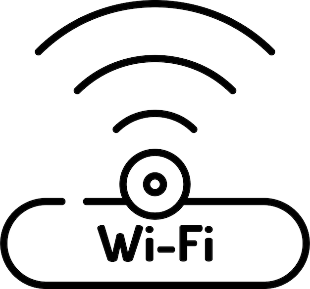 Vector ilustración vectorial del contorno sólido del enrutador wifi