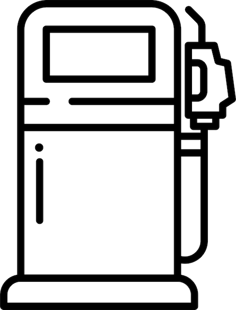 Ilustración vectorial del contorno sólido de las estaciones de combustible