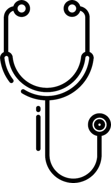 Ilustración vectorial del contorno sólido del estetoscopio
