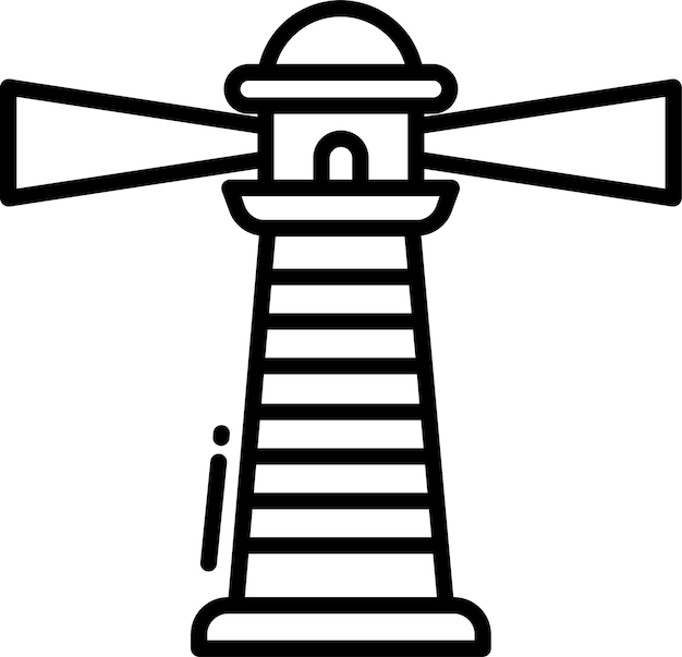 Ilustración vectorial del contorno sólido de los faros
