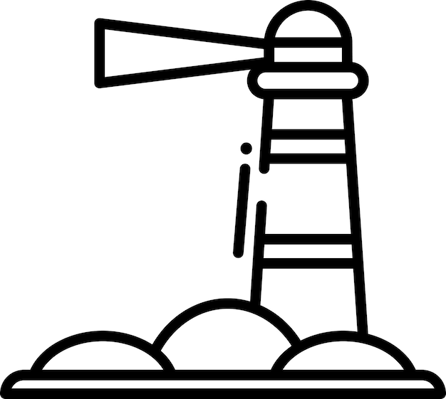 Ilustración vectorial del contorno sólido de los faros
