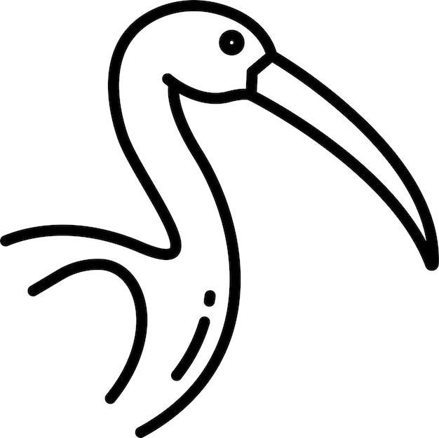 Ilustración vectorial del contorno sólido de Ibis