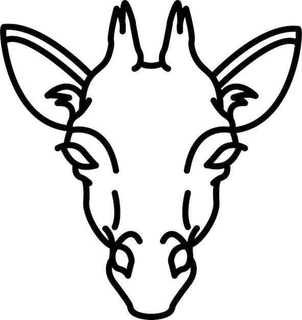 Ilustración vectorial del contorno sólido de la jirafa