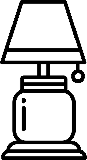 Ilustración vectorial del contorno sólido de las lámparas de dormitorio