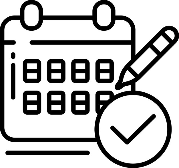 Ilustración vectorial del contorno sólido de Mark Calendars