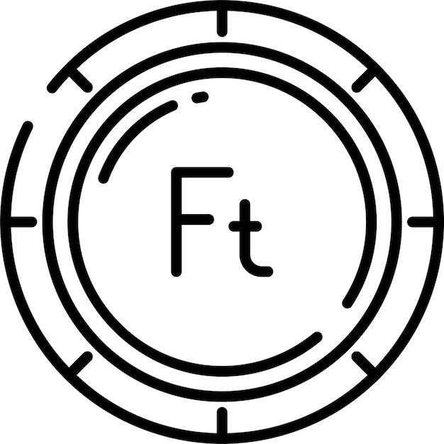 Ilustración vectorial del contorno sólido de la moneda de forint