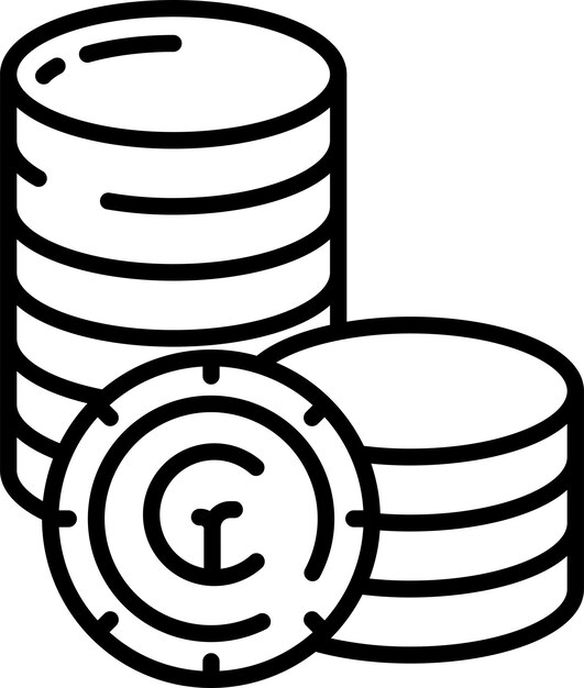 Ilustración vectorial del contorno sólido de las monedas de Cruzeiro