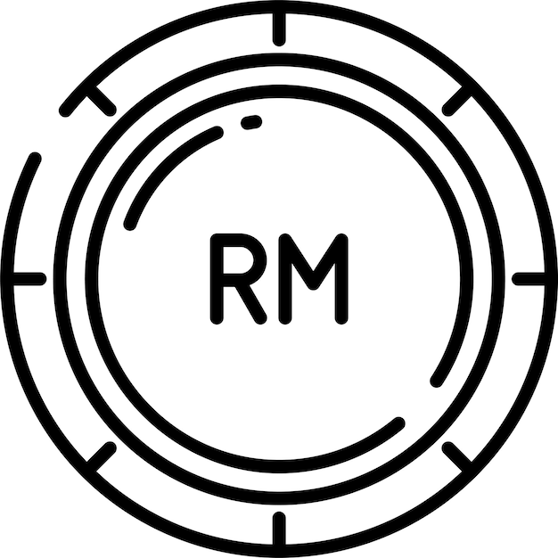 Ilustración vectorial del contorno sólido de las monedas de ringgit